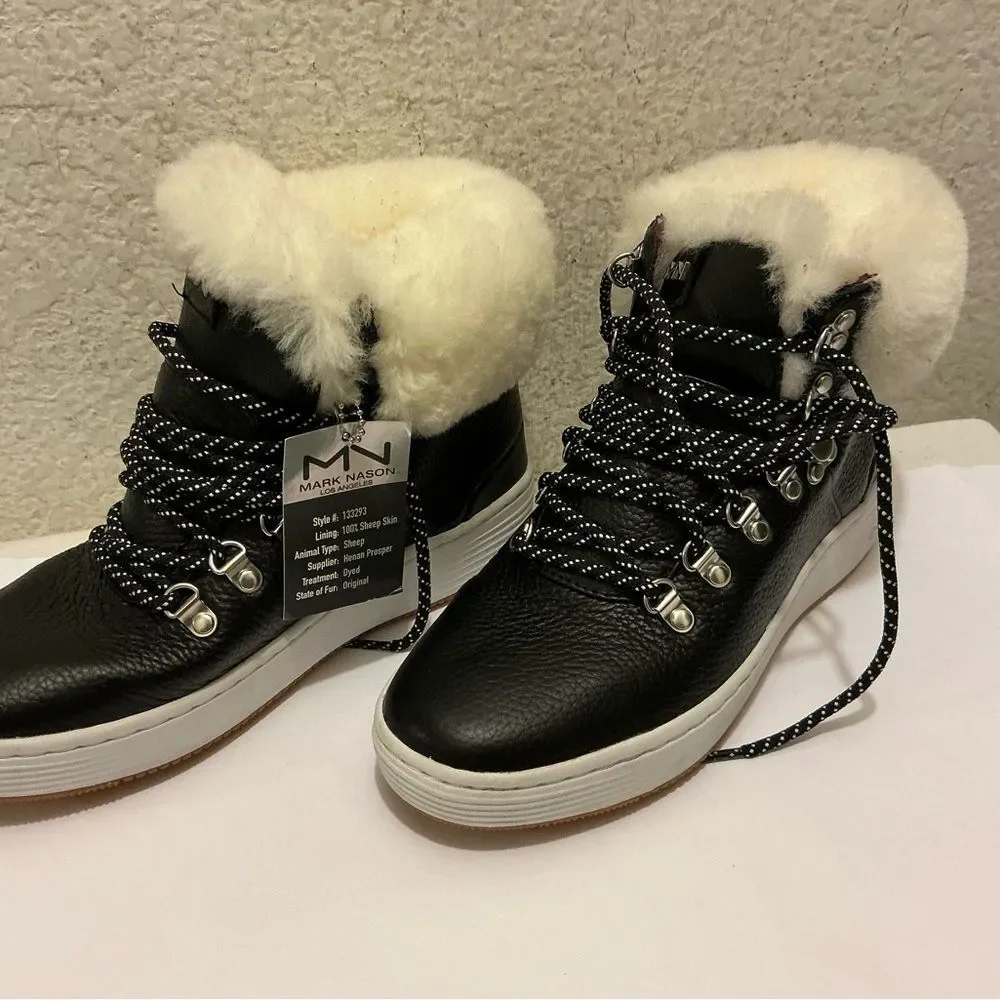 Mark Nason Palmilla-anda Genuine Sheepskin Lined Boot In Black  Winter Boots 7